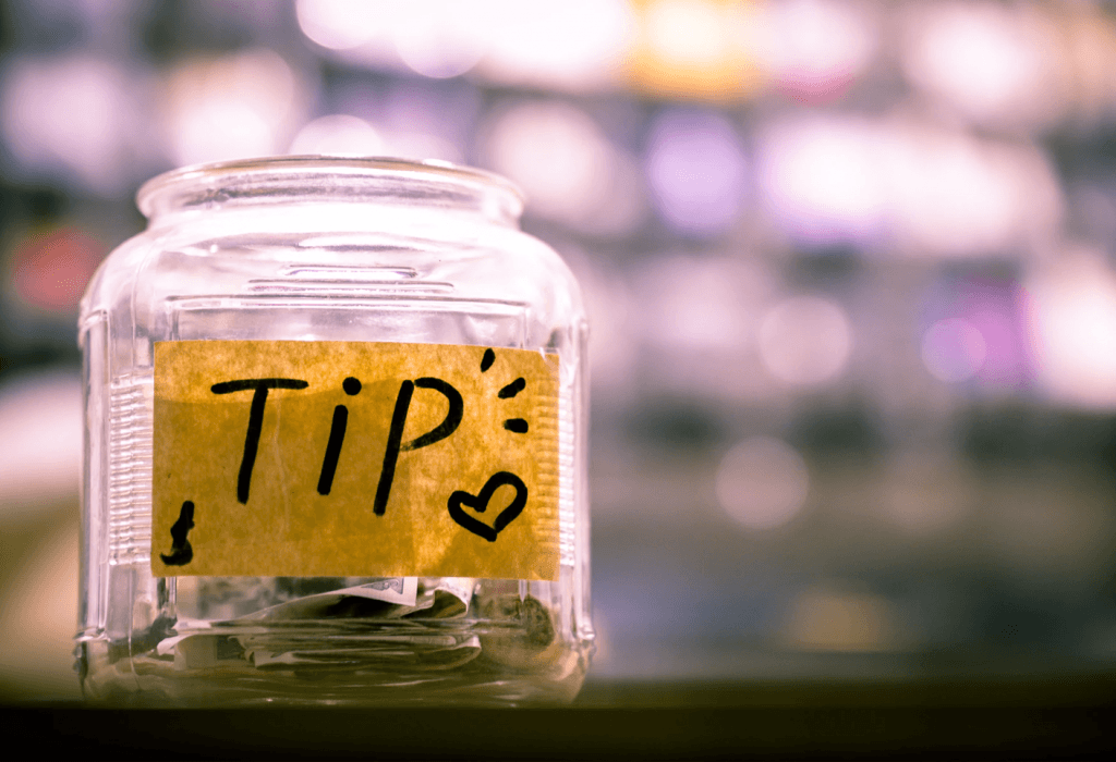 photo of tip jar