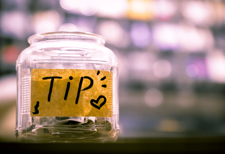 photo of tip jar